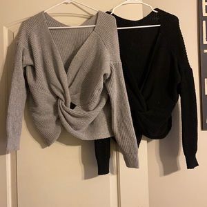 2 shein sweaters. Open back